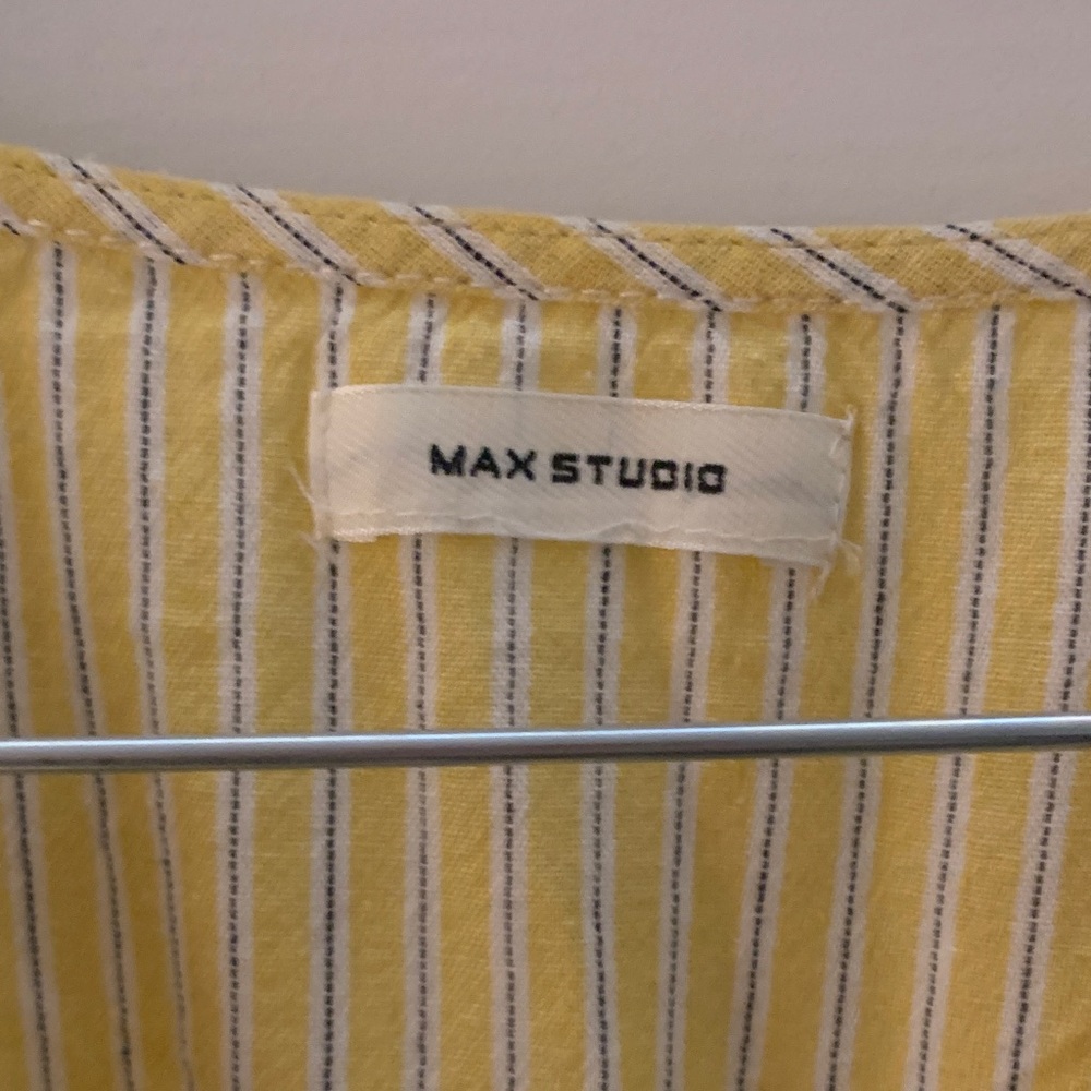 Max Studio Yellow Striped Mini Dress - Picture 2 of 5